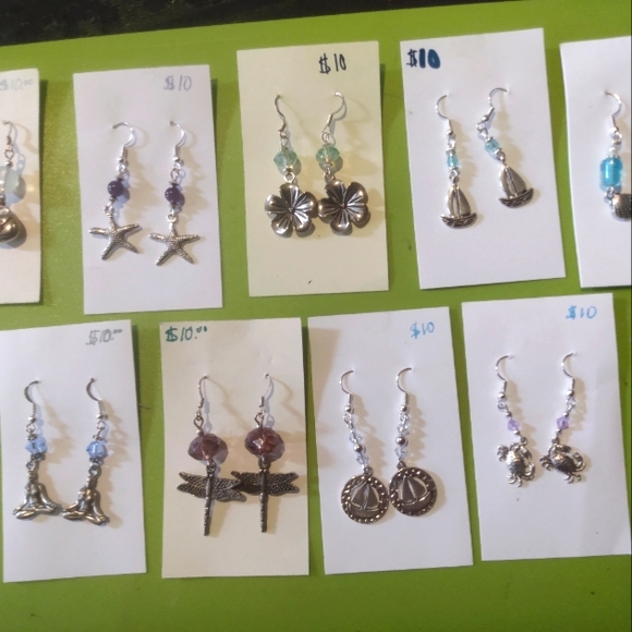 Handmade Beaded Earrings! Different colors and lengths. Prices listed $5-$10 - Picture 1 of 13